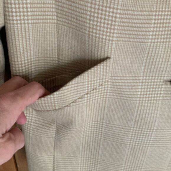 Piacenza for Escada beige houndstooth wool blend blazer - Picture 7 of 13